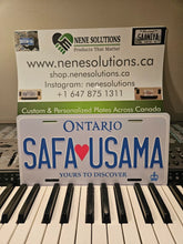Load image into Gallery viewer, Ontario Heart License Plate Personalized Custom Text Aluminum Name Plate Display Gift
