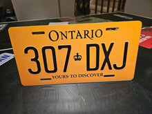 Load image into Gallery viewer, Ontario Yellow Service Custom License Plate Personalized Aluminum Name Plate Vehicle Display Gift
