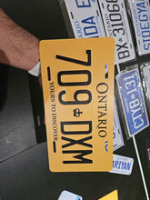 Load image into Gallery viewer, Ontario Yellow Service Custom License Plate Personalized Aluminum Name Plate Vehicle Display Gift
