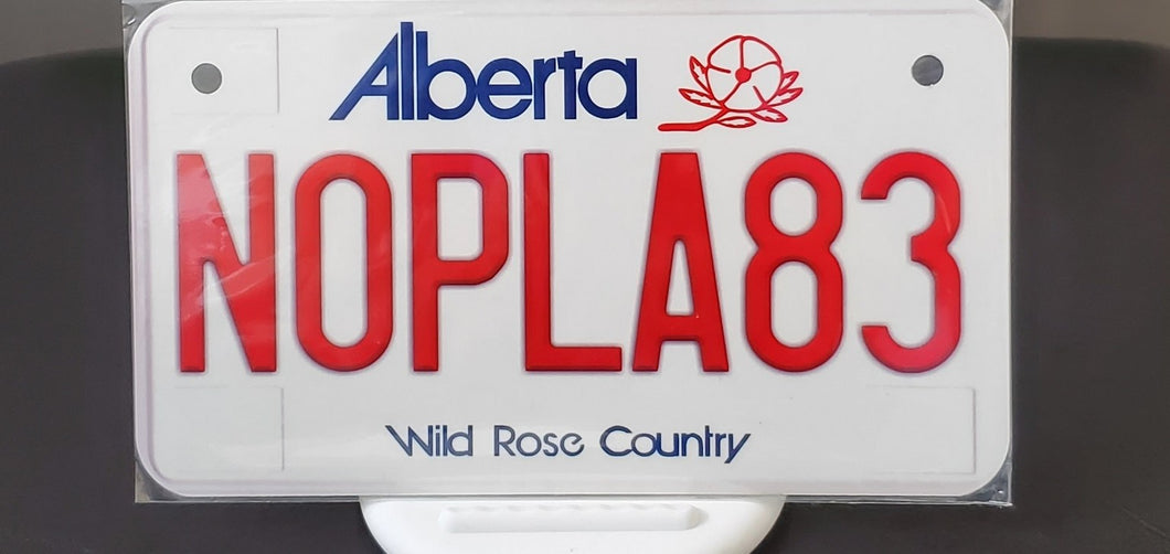 N0PLA83 : Custom Bike Plate Alberta For Novelty Souvenir Gift Display Special Occasions Mancave Garage Office Windshield