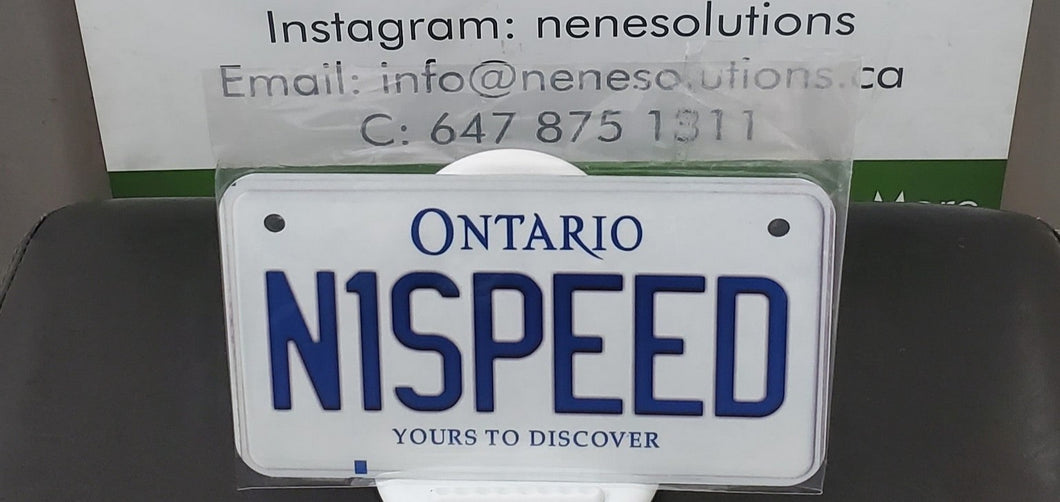 N1SPEED : Custom Bike Plate Ontario For Novelty Souvenir Gift Display Special Occasions Mancave Garage Office Windshield