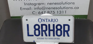 L8RH8R : Custom Bike Plate Ontario For Novelty Souvenir Gift Display Special Occasions Mancave Garage Office WindshieldOntario Car Plate Size Novelty/Souvenir/Gift Plate