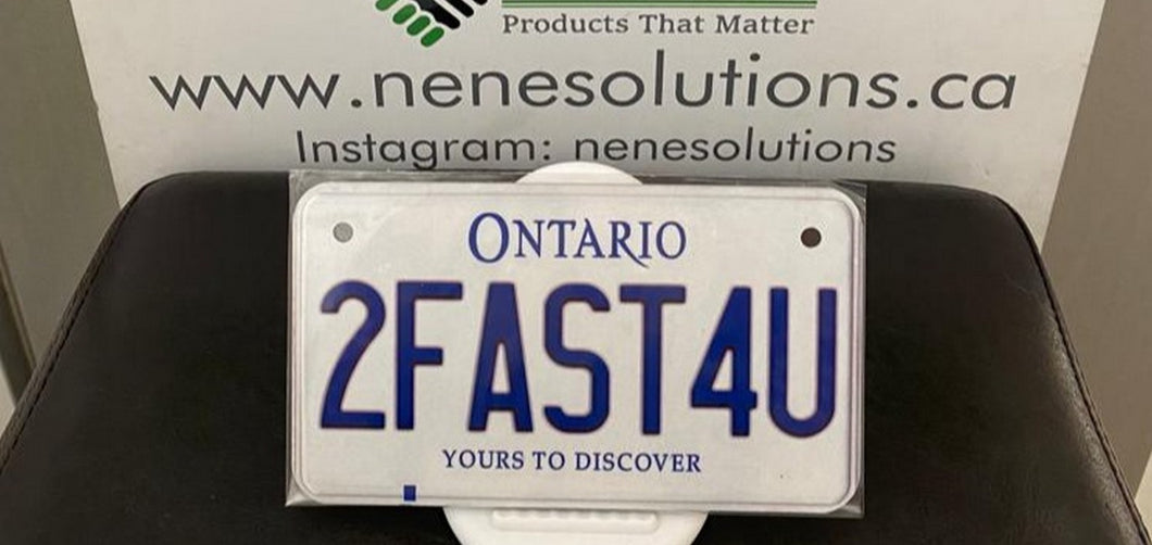 2FAST4U : Custom Bike Plate Ontario For Novelty Souvenir Gift Display Special Occasions Mancave Garage Office Windshield