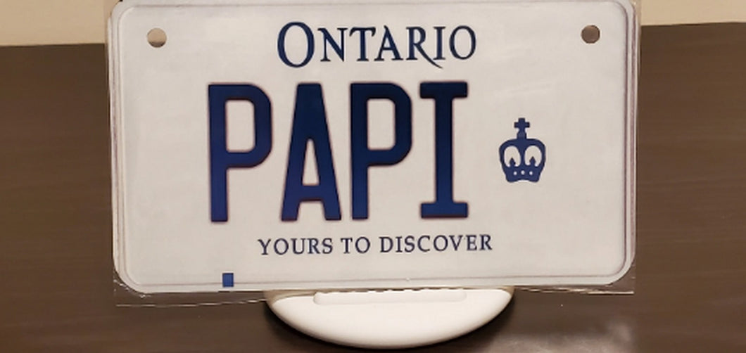PAPI : Custom Bike Plate Ontario For Novelty Souvenir Gift Display Special Occasions Mancave Garage Office Windshield