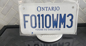 F0110WM3 : Custom Bike Plate Ontario For Novelty Souvenir Gift Display Special Occasions Mancave Garage Office Windshield