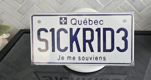 SICKR1D3 : Custom Bike Plate Quebec For Novelty Souvenir Gift Display Special Occasions Mancave Garage Office Windshield