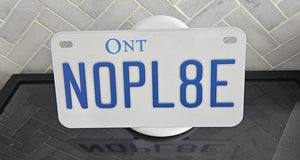 N0PL8E : Custom Bike Plate Ontario For Novelty Souvenir Gift Display Special Occasions Mancave Garage Office Windshield
