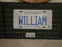 Load image into Gallery viewer, White Ontario Crown Custom License Plate Personalized Aluminum Name Plate Display Gift Souvenir
