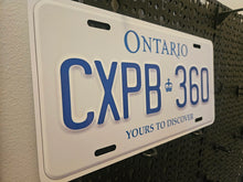 Load image into Gallery viewer, White Ontario Crown Custom License Plate Personalized Aluminum Name Plate Display Gift Souvenir
