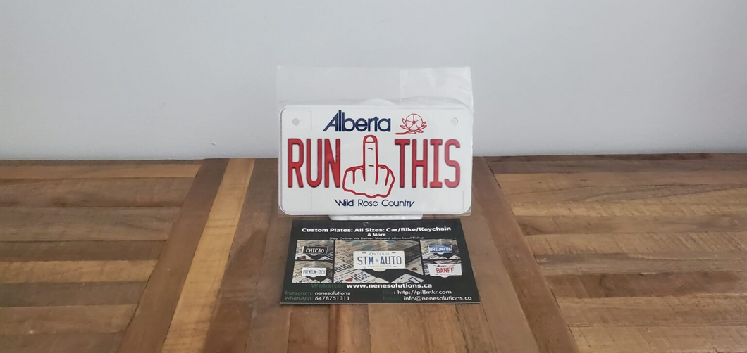 RUN 🖕 This : Custom Bike Alberta For Off Road License Plate Souvenir Personalized Gift Display
