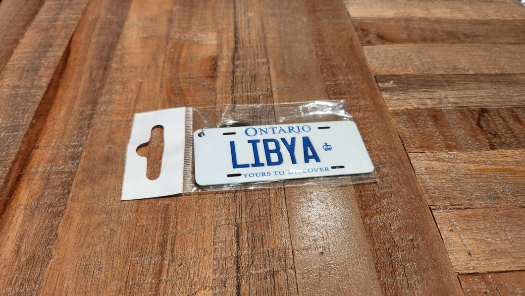 LIBYA : Custom Keychain Ontario For Off Road License Plate Souvenir Personalized Gift Display