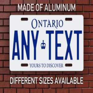*Ontario Plate* Customized Ontario Car Size Novelty/Souvenir/Gift Plate