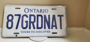 *87GRDNAT* Customized Ontario Car Plate Size Novelty/Souvenir/Gift Plate
