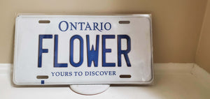 *FLOWER* Customized Ontario Car Plate Size Novelty/Souvenir/Gift Plate