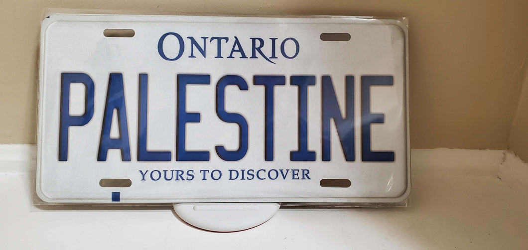 *PALESTINE* Customized Ontario Car Plate Size Novelty/Souvenir/Gift Plate