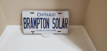 Load image into Gallery viewer, *BRAMPTON SOLAR* Customized Ontario Car Plate Size Novelty/Souvenir/Gift Plate
