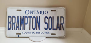 *BRAMPTON SOLAR* Customized Ontario Car Plate Size Novelty/Souvenir/Gift Plate