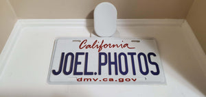 *JOEL PHOTOS*California Style Customized Car Plate Size Novelty/Souvenir/Gift Plate