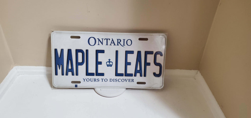 MAPLE LEAFS : Custom Car Plate Ontario For Novelty Souvenir Gift Display Special Occasions Mancave Garage Office Windshield
