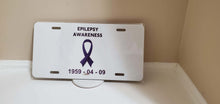 Load image into Gallery viewer, *EPILEPSY AWARENESS*  Customized Ontario Car Plate Size Novelty/Souvenir/Gift Plate
