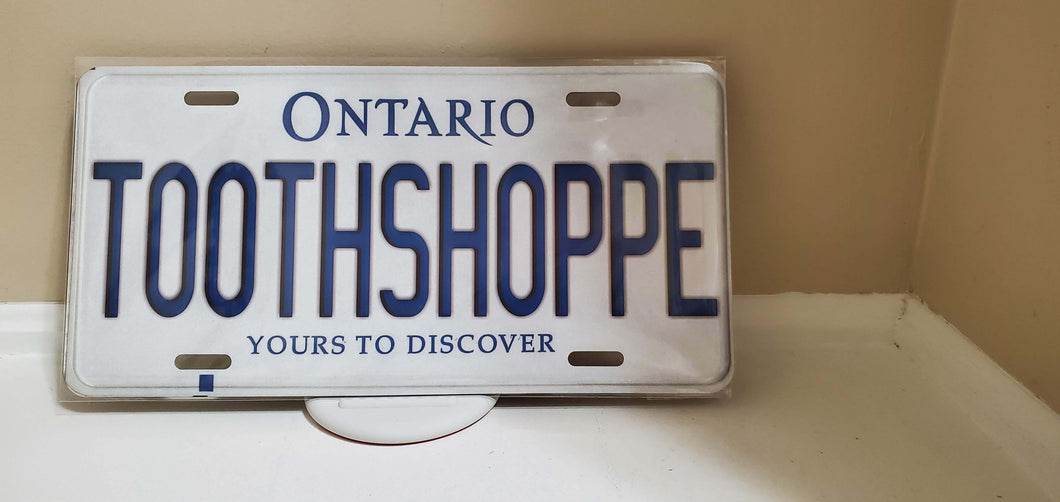 *TOOTHSHOPPE*  Customized Ontario Car Plate Size Novelty/Souvenir/Gift Plate