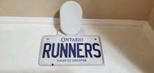 Load image into Gallery viewer, RUNNERS :  Custom Bike Plate Ontario For Novelty Souvenir Gift Display Special Occasions Mancave Garage Office Windshield

