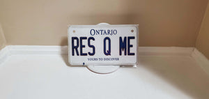 *RES Q ME* :  Your Custom Message on Bike Plate Size Customized Novelty/Souvenir/Gift Plate