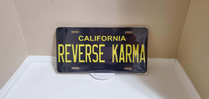 *REVERSE KARMA* : Personalized Name Plate:  Souvenir/Gift Plate in Car Size