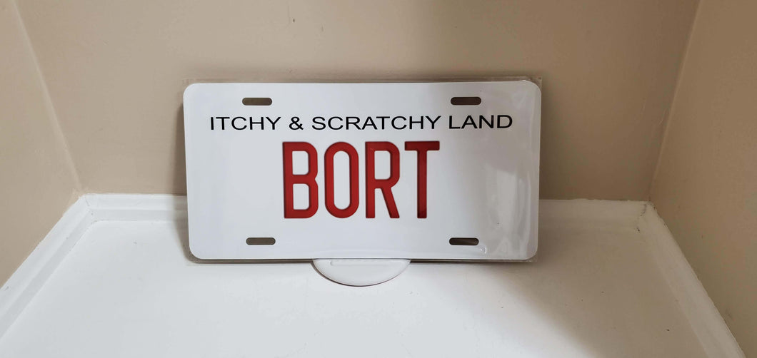 *BORT* Itchy and Scratchy Customized Ontario Car Plate Size Novelty/Souvenir/Gift Plate