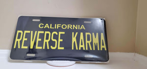 *REVERSE KARMA* : Personalized Name Plate:  Souvenir/Gift Plate in Car Size