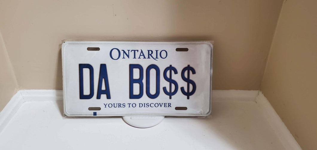 *DA BO$$* Customized Ontario Car Plate Size Novelty/Souvenir/Gift Plate