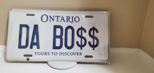 Load image into Gallery viewer, *DA BO$$* Customized Ontario Car Plate Size Novelty/Souvenir/Gift Plate
