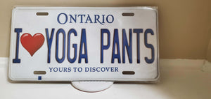 I <3 YOGA PANTS : Custom Car Ontario For Off Road License Plate Souvenir Personalized Gift Display