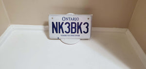 *NK3BK3* :  Your Custom Message on Bike Plate Size Customized Novelty/Souvenir/Gift Plate