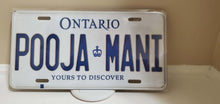 Load image into Gallery viewer, *POOJA MANI* Customized Ontario Car Plate Size Novelty/Souvenir/Gift Plate
