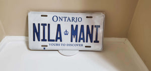 *NILA MANI* Customized Ontario Car Plate Size Novelty/Souvenir/Gift Plate