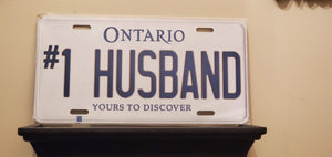 #1 HUSBAND : Custom Car Ontario For Off Road License Plate Souvenir Personalized Gift Display