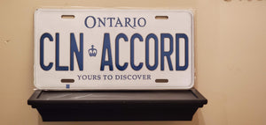 CLN ACCORD : Custom Car Ontario For Off Road License Plate Souvenir Personalized Gift Display