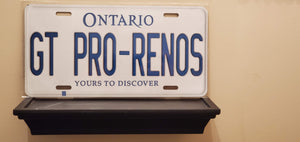 *GT PRO-RENOS* Customized Ontario Car Size Novelty/Souvenir/Gift Plate