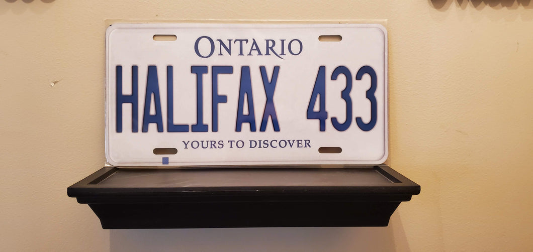 *HALIFAX 433* :Your Chosen Message: Customized Ontario Car Style Souvenir/Gift Plates