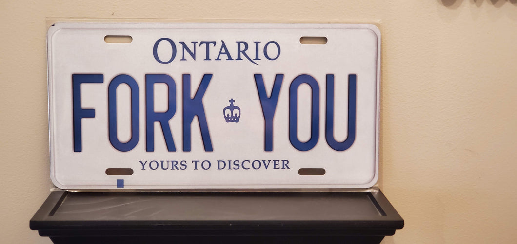 *FORK YOU* :Your Mobile-Business Message: Customized Ontario Car Style Souvenir/Gift Plates