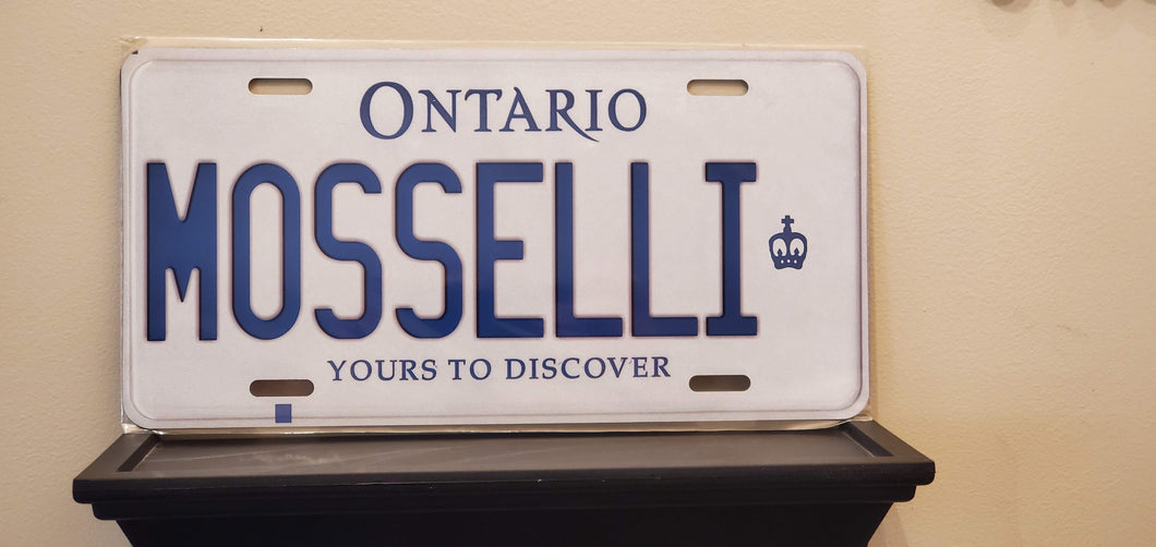 *MOSSELLI* : Any Italians Out There?  : Customized Ontario Car Style Souvenir/Gift Plates
