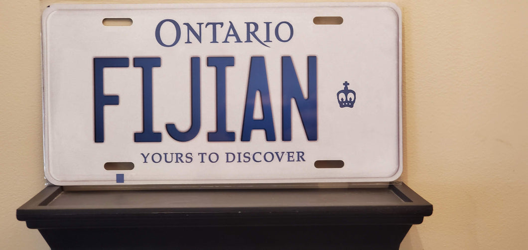 *FIJIAN* : We Can Put Any Nationality On A Plate  : Customized Ontario Car Style Souvenir/Gift Plates