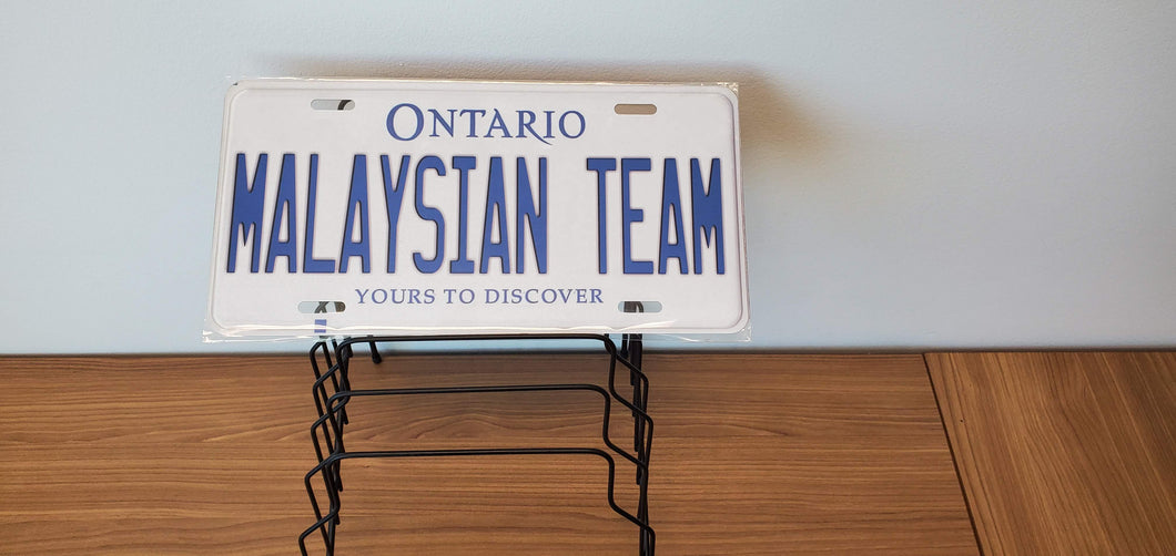 *Malaysian Team* Customized Ontario Car Size Novelty/Souvenir/Gift Plate