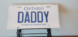 DADDY : Custom Car Ontario For Off Road License Plate Souvenir Personalized Gift Display