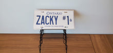 Load image into Gallery viewer, *ZACKY #1* Customized Ontario Car Size Novelty/Souvenir/Gift Plate
