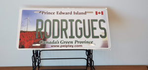 *RODRIGUES* : Personalized Name Plate:  Souvenir/Gift Plate in Car Size