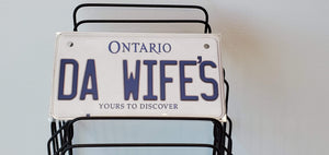 DA WIFE'S : Custom Bike Ontario For Off Road License Plate Souvenir Personalized Gift Display