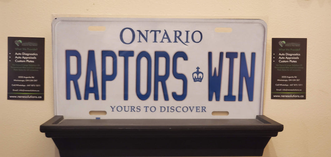 *RAPTORS WIN* : Hey, Want to Stand Out From The Crowd?  : Customized Any Province Car Style Souvenir/Gift Plates
