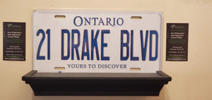 21 DRAKE BLVD : Custom Car Ontario For Off Road License Plate Souvenir Personalized Gift Display